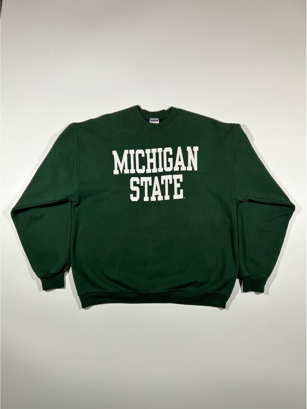 Michigan State Spartans Crewneck Sweatshirt L Green Vintage Jerzees